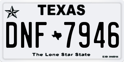 TX license plate DNF7946