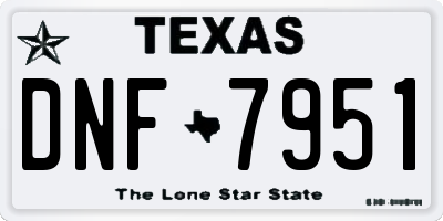TX license plate DNF7951