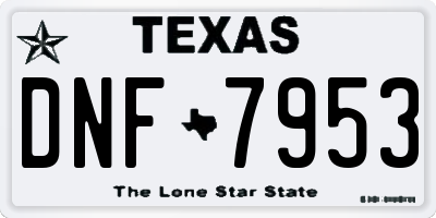 TX license plate DNF7953