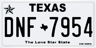 TX license plate DNF7954
