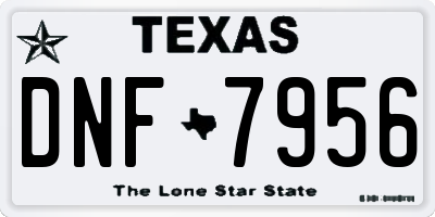 TX license plate DNF7956