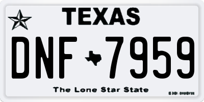 TX license plate DNF7959