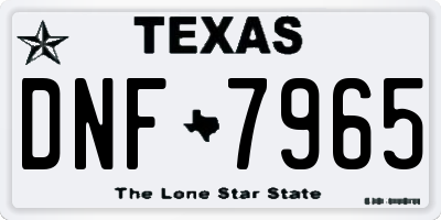 TX license plate DNF7965