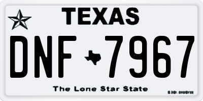 TX license plate DNF7967