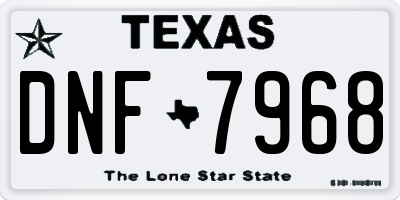 TX license plate DNF7968