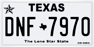 TX license plate DNF7970