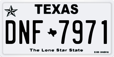 TX license plate DNF7971