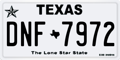 TX license plate DNF7972
