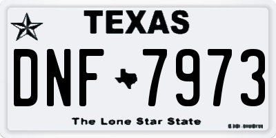 TX license plate DNF7973