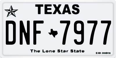 TX license plate DNF7977