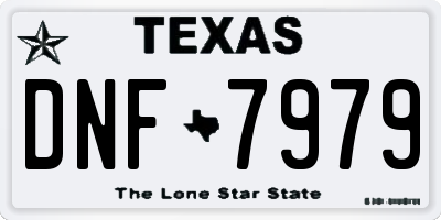TX license plate DNF7979