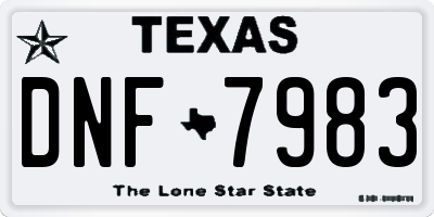TX license plate DNF7983