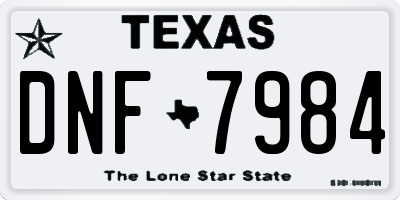 TX license plate DNF7984