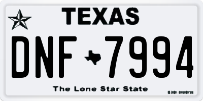 TX license plate DNF7994