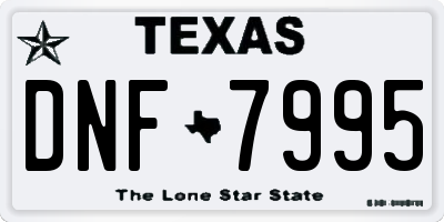 TX license plate DNF7995