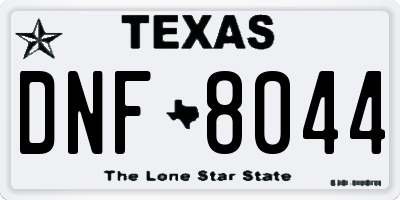 TX license plate DNF8044