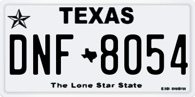 TX license plate DNF8054