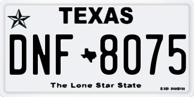 TX license plate DNF8075