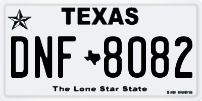 TX license plate DNF8082