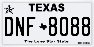 TX license plate DNF8088