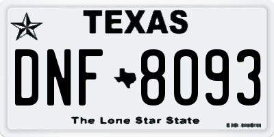 TX license plate DNF8093