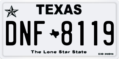TX license plate DNF8119