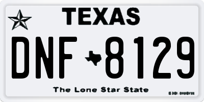 TX license plate DNF8129