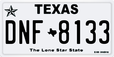 TX license plate DNF8133
