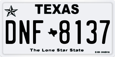 TX license plate DNF8137