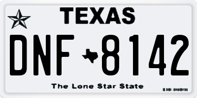 TX license plate DNF8142