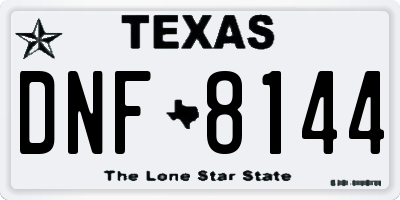 TX license plate DNF8144