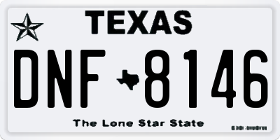 TX license plate DNF8146