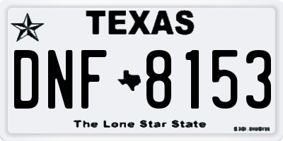TX license plate DNF8153
