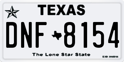 TX license plate DNF8154