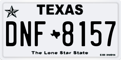 TX license plate DNF8157