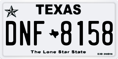 TX license plate DNF8158