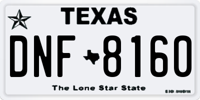 TX license plate DNF8160