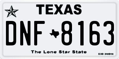 TX license plate DNF8163