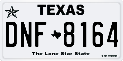TX license plate DNF8164