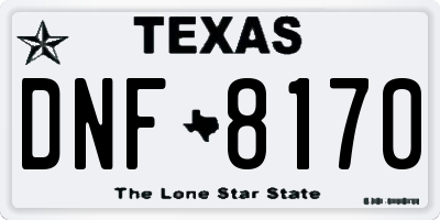 TX license plate DNF8170