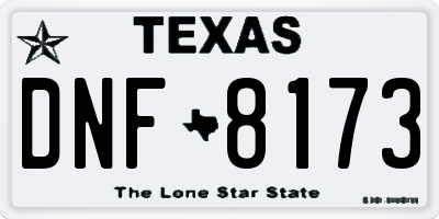 TX license plate DNF8173