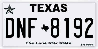 TX license plate DNF8192