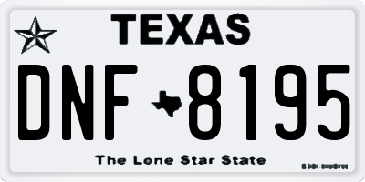 TX license plate DNF8195