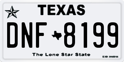 TX license plate DNF8199