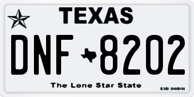 TX license plate DNF8202