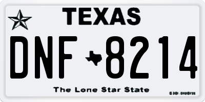 TX license plate DNF8214