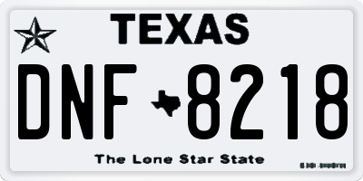 TX license plate DNF8218