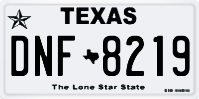 TX license plate DNF8219
