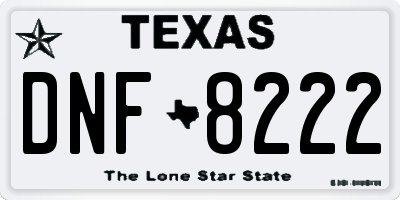 TX license plate DNF8222