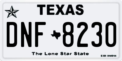 TX license plate DNF8230
